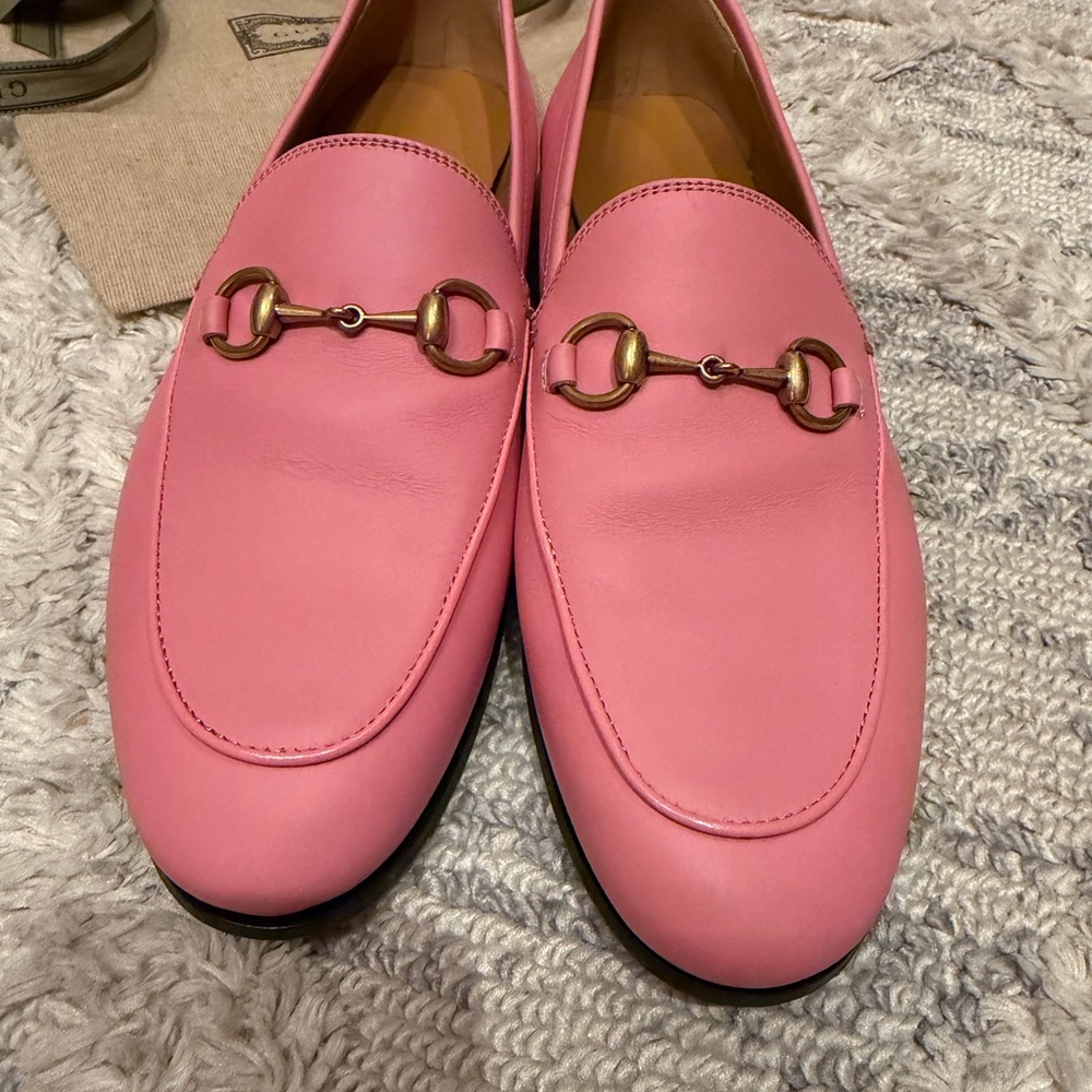 Women's Gucci Jordaan Loafers - Pink Leather